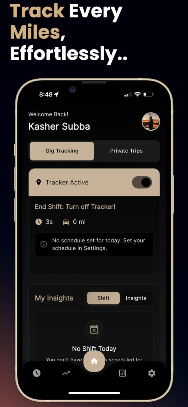 Gigways app screenshot showing driver planning or location-based trip tools